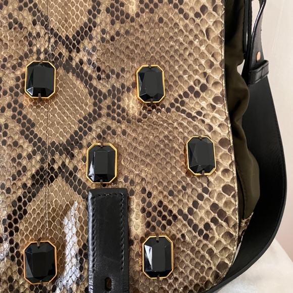 PRADA JEWELLED PYTHON MESSENGER BAG - Picture 3 of 16